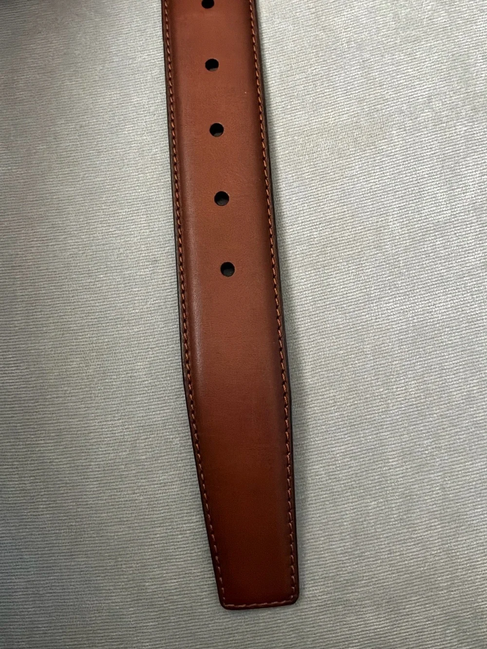 Saks Fifth Ave Brown Silver Tone Buckle Leather Belt Size 40
